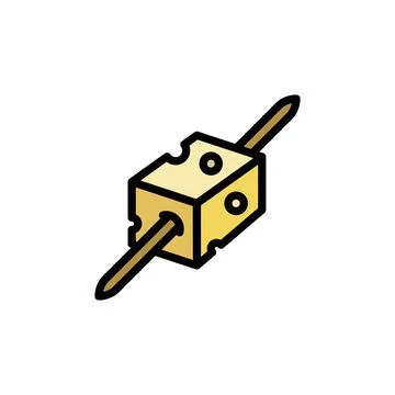 Cheese slice icon. Simple color with outline illustration elements of dairy 스톡 일러스트