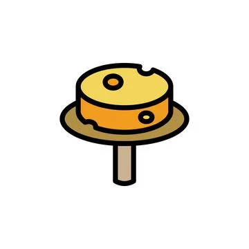 Cheese slice icon. Simple color with outline illustration elements of dairy Stock Illustration
