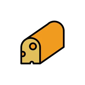 Cheese slice icon. Simple color with outline illustration elements of dairy Stock Illustration