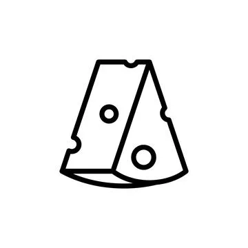 Cheese slice icon. Simple line, outline illustration elements of dairy product 스톡 일러스트