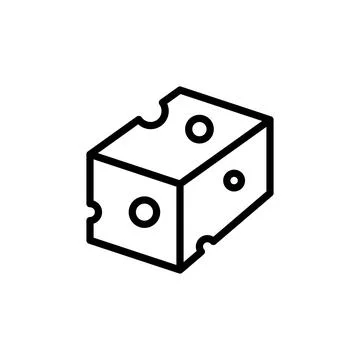 Cheese slice icon. Simple line, outline illustration elements of dairy product 스톡 일러스트