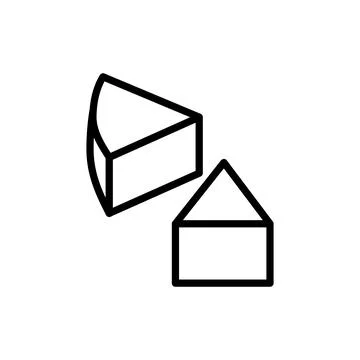 Cheese slice icon. Simple line, outline illustration elements of dairy product 스톡 일러스트