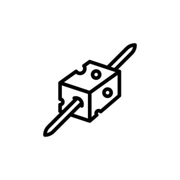 Cheese slice icon. Simple line, outline illustration elements of dairy product 스톡 일러스트