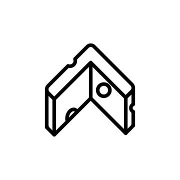 Cheese slice icon. Simple line, outline illustration elements of dairy product Stock Illustration