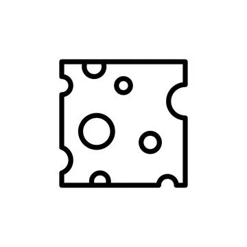Cheese slice icon. Simple line, outline illustration elements of dairy product Stock Illustration