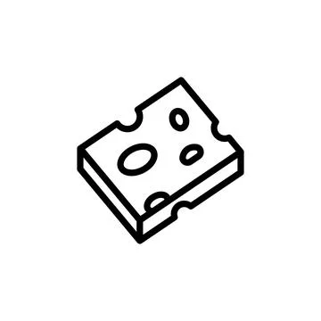 Cheese slice icon. Simple line, outline illustration elements of dairy product 스톡 일러스트