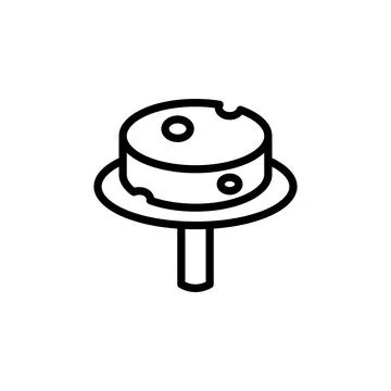 Cheese slice icon. Simple line, outline illustration elements of dairy product 스톡 일러스트