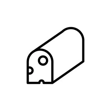 Cheese slice icon. Simple line, outline illustration elements of dairy product 스톡 일러스트