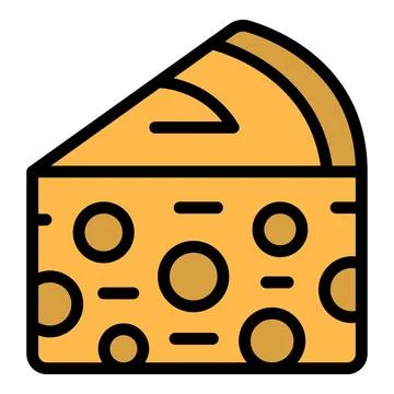 Cheese slice icon vector flat Illustrazione stock