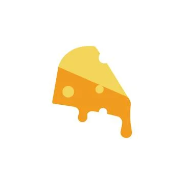 Cheese, slice, melting icon. Simple color illustration elements of dairy product Stock Illustration