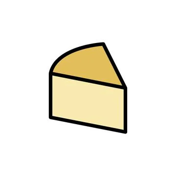 Cheese slice, Mozzarella icon. Simple color with outline illustration elements Stock Illustration