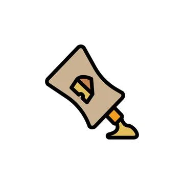 Cheese slice, paste icon. Simple color with outline illustration elements of Illustrazione stock