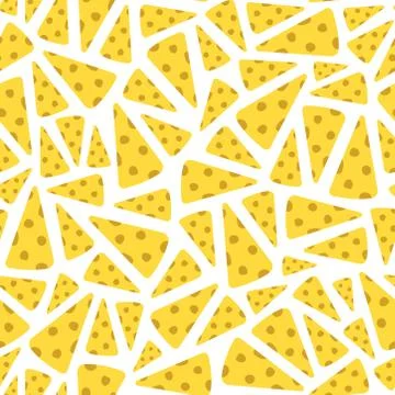 Cheese slice pattern on white background Stock-Illustration