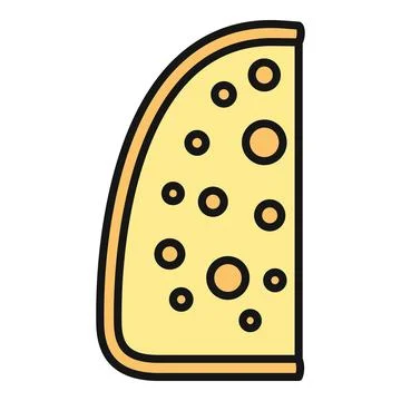 Cheese slice representing a dairy product Stock Illustration