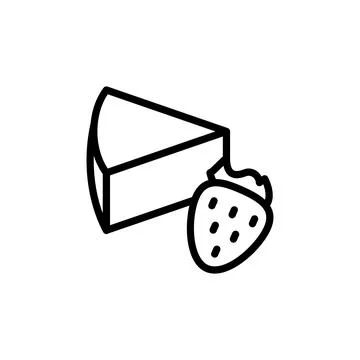 Cheese slice strawberry icon. Simple line, outline illustration elements of 스톡 일러스트