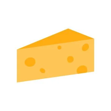 Cheese slice of triangle shape with holes, dairy farm product Stock Illustration