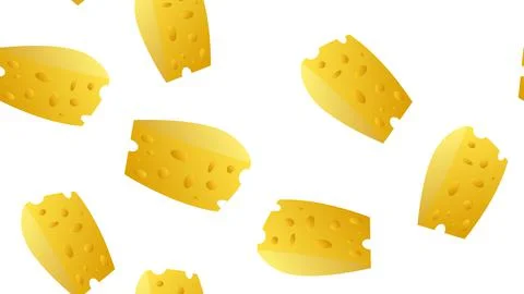 Cheese slice vector seamless pattern on a white background for wallpaper, wra Stock Illustration