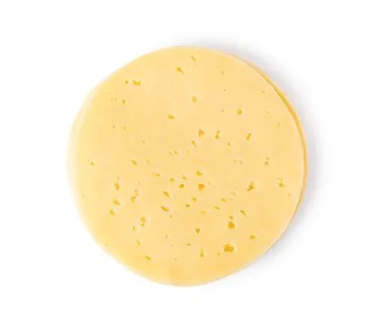 Cheese slice on a white background Stock Photos