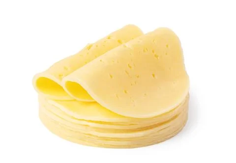 Cheese slice on a white background Stock Photos