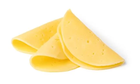 Cheese slice on a white background Stock Photos