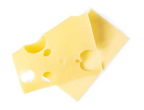 Cheese slice on a white background Stock Photos