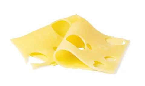 Cheese slice on a white background Stock Photos
