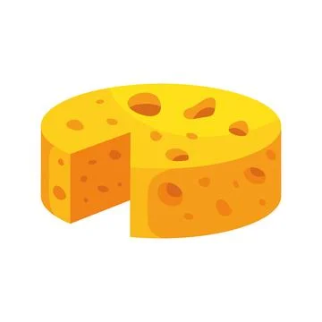 Cheese sliced melted round design Stock Illustration