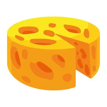 Cheese sliced melted round Stock Illustration