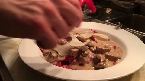 Cheese Sliced Over Fine Dining Food 動画素材 82213524