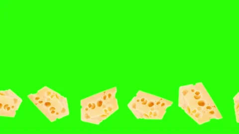 Cheese slices animation graphic source element, chroma key Stock-Footage 157415647