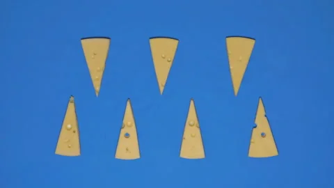 Cheese slices are dancing. Stop motion animation with cheese slices 動画素材 125639716