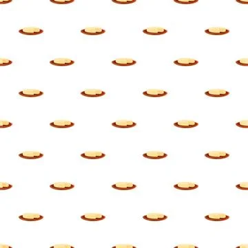 Cheese slices on brown plates repeating pattern Stock Illustration