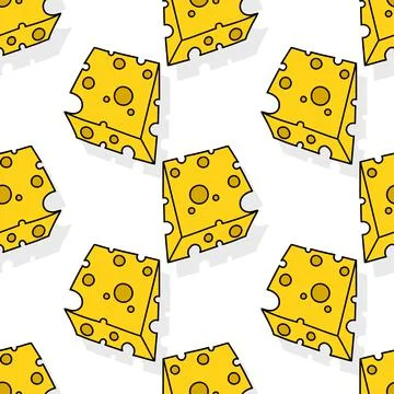 Cheese slices pattern seamless textile print. repeat pattern background desig Stock Illustration