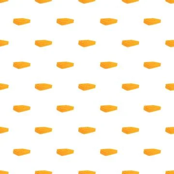 Cheese slices seamless pattern on white background Stock Illustration
