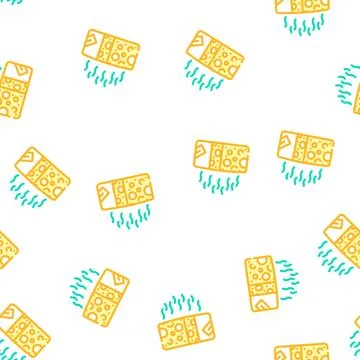 Cheese smell vector seamless pattern line Stock Illustration
