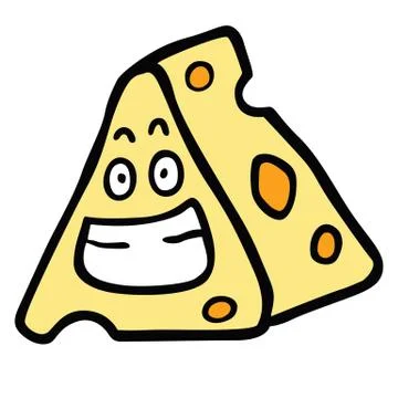 Cheese Smile Cartoon Vector Stock Illustration