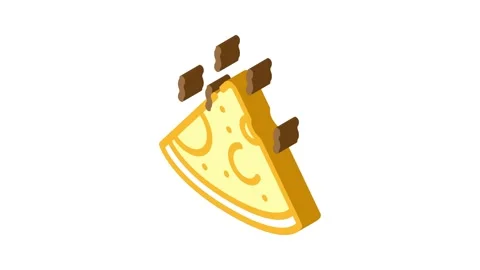 Cheese smoked isometric icon animation Stock Footage 327290652