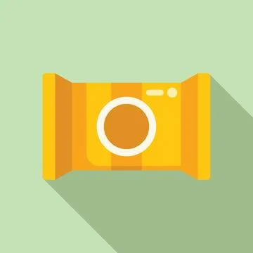 Cheese snack pack icon flat vector. Fast food packet Illustrazione stock
