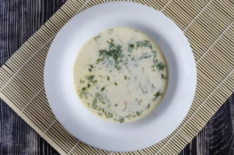 Cheese soup with vegetables Stock Photos