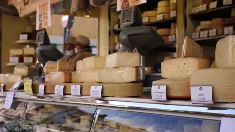 Cheese stall Stock Footage 131865068