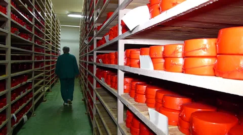Cheese storage Stock Footage 33641523