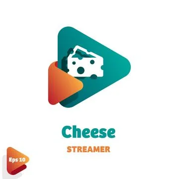Cheese Streamer Logo Stock Illustration