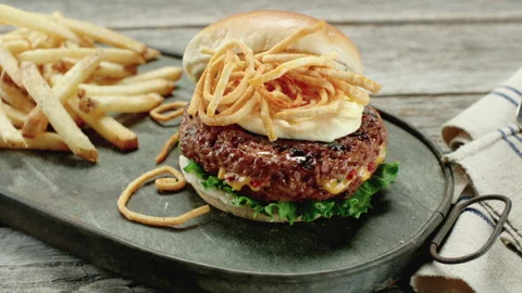 Cheese Stuffed Burger GT0409 Stock Footage 153808069