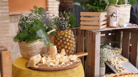 Cheese Table Stock Footage 157444893
