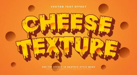 Cheese texture 3d editable text effect template 스톡 일러스트