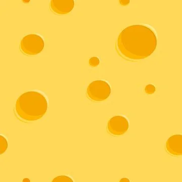 Cheese texture background pattern. Seamless pattern, yellow cheese with holes. Stock Illustration