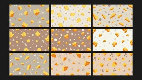 Cheese Texture Background Set Stock Illustration