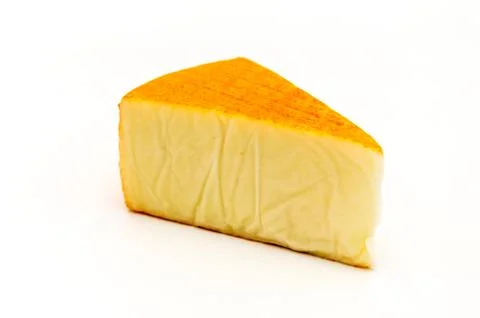 Cheese triangle isolated on white background Stock Photos