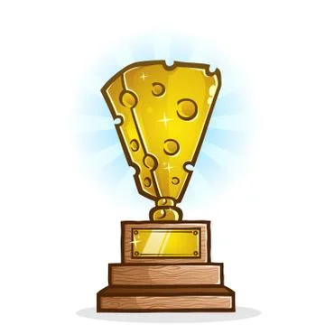 Cheese Trophy Cartoon Vector Illustration Stock Illustration