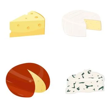 Cheese types set. Modern vector illustration. Illustrazione stock